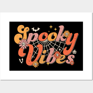 Abstract Spooky Vibes Groovy Halloween Costume Posters and Art